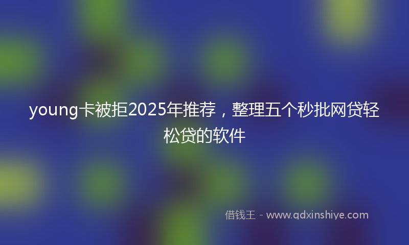 young卡被拒2025年推荐，整理五个秒批网贷轻松贷的软件