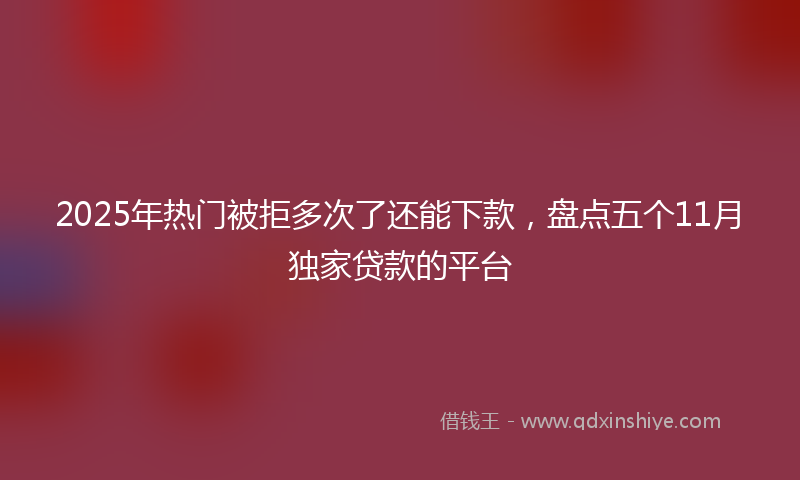 2025年热门被拒多次了还能下款，盘点五个11月独家贷款的平台