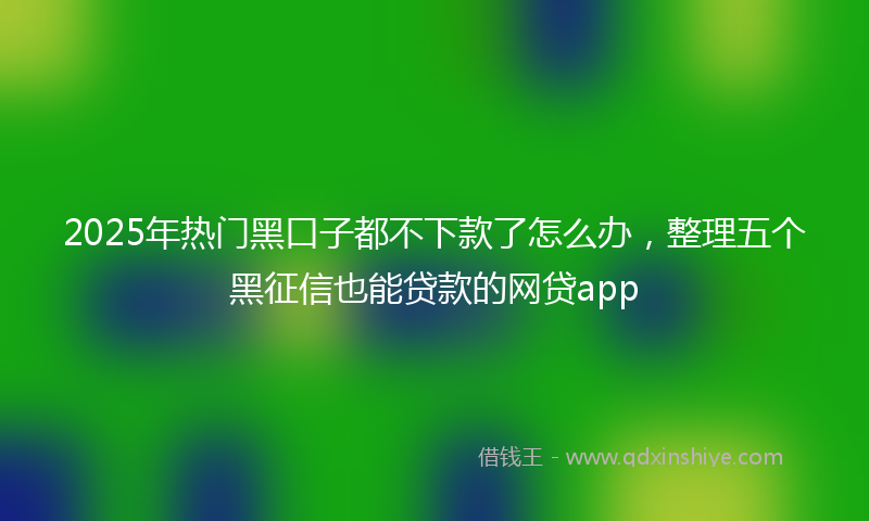 2025年热门黑口子都不下款了怎么办，整理五个黑征信也能贷款的网贷app