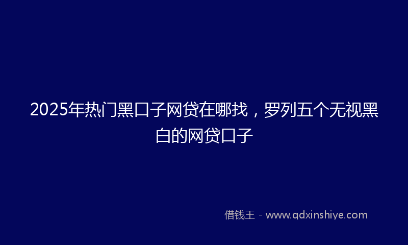 2025年热门黑口子网贷在哪找，罗列五个无视黑白的网贷口子