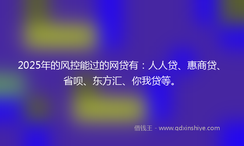 2025年的风控能过的网贷有：人人贷、惠商贷、省呗、东方汇、你我贷等。