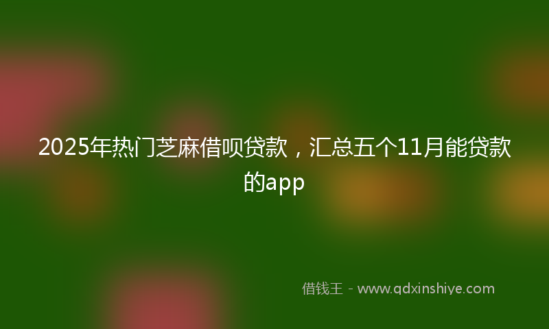 2025年热门芝麻借呗贷款,汇总五个11月能贷款的app