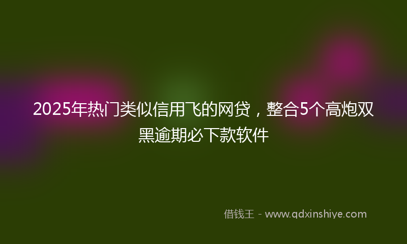 2025年热门类似信用飞的网贷，整合5个高炮双黑逾期必下款软件