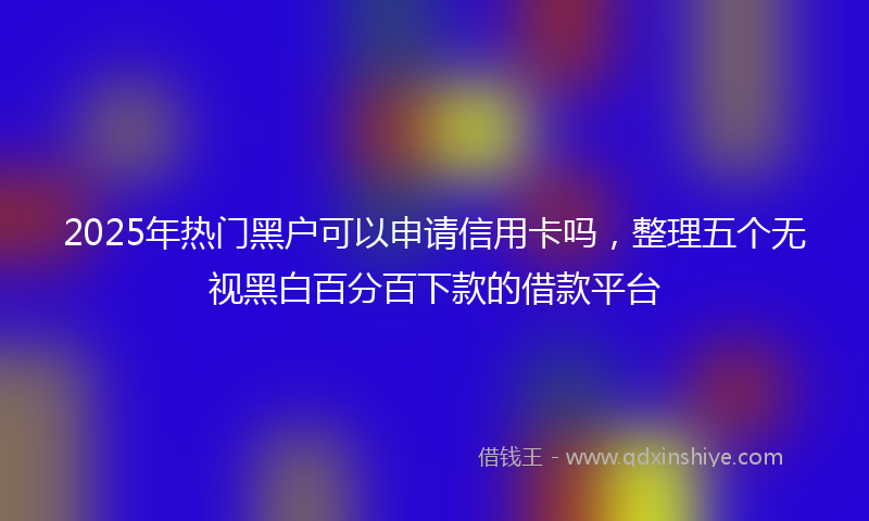 2025年热门黑户可以申请信用卡吗，整理五个无视黑白百分百下款的借款平台