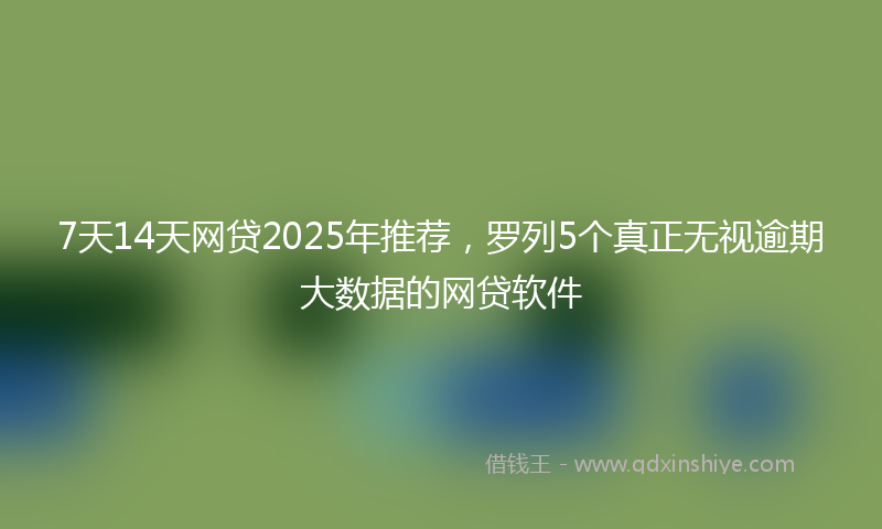 7天14天网贷2025年推荐，罗列5个真正无视逾期大数据的网贷软件