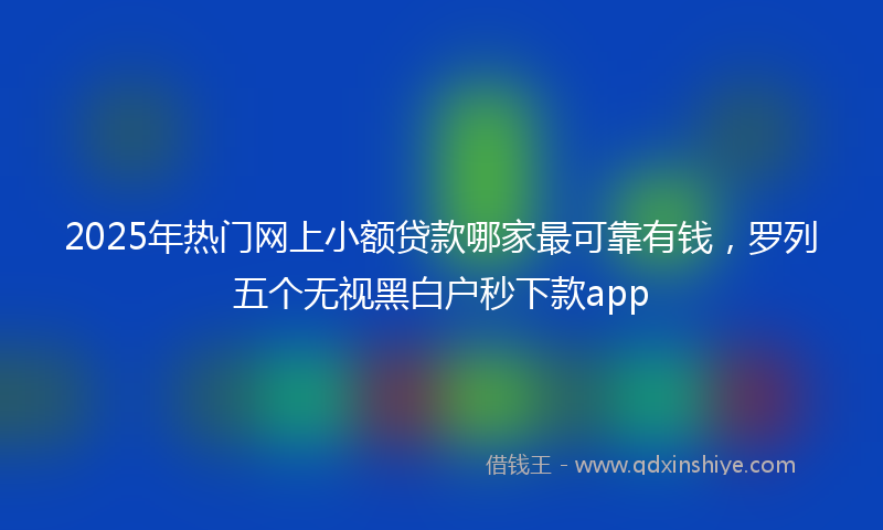 2025年热门网上小额贷款哪家最可靠有钱，罗列五个无视黑白户秒下款app