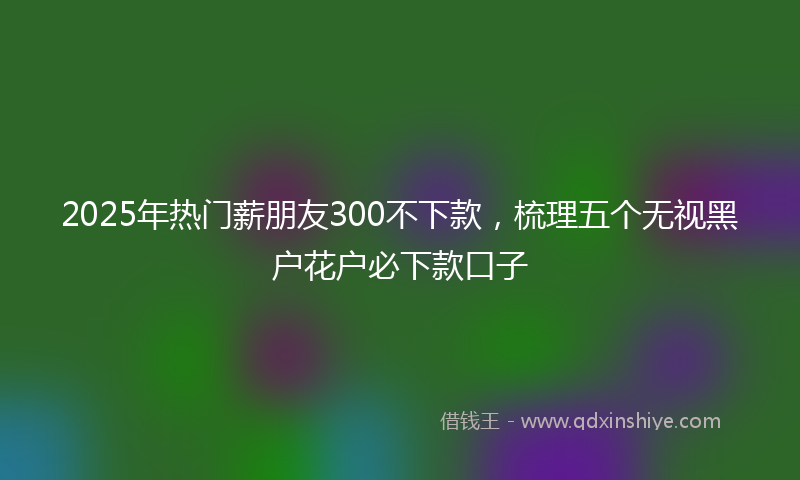 2025年热门薪朋友300不下款，梳理五个无视黑户花户必下款口子