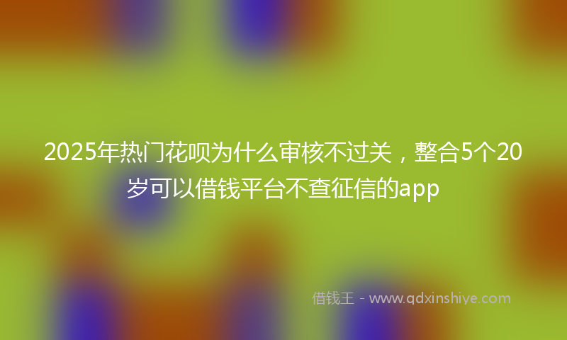 2025年热门花呗为什么审核不过关，整合5个20岁可以借钱平台不查征信的app