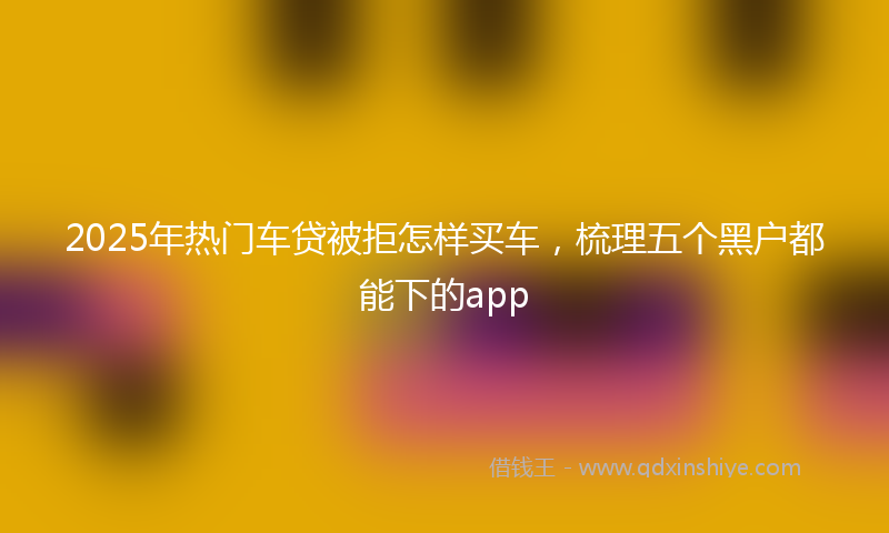 2025年热门车贷被拒怎样买车，梳理五个黑户都能下的app