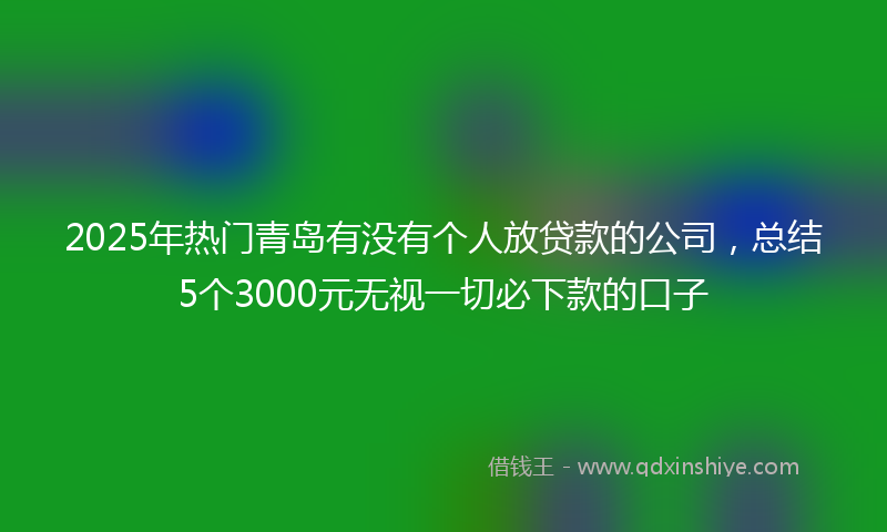 2025年热门青岛有没有个人放贷款的公司,总结5个3000元无视一切必下款的口子