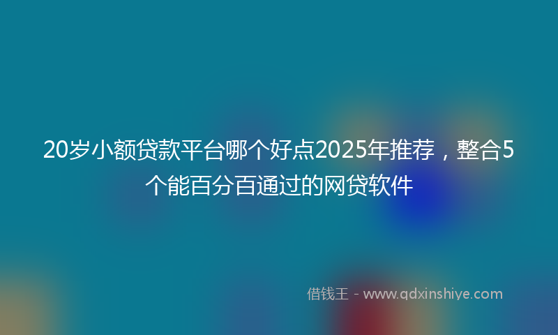 20岁小额贷款平台哪个好点2025年推荐，整合5个能百分百通过的网贷软件
