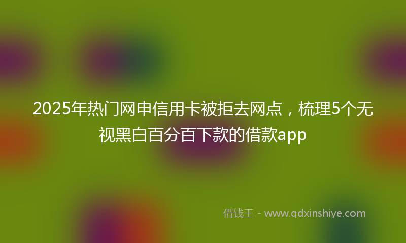 2025年热门网申信用卡被拒去网点，梳理5个无视黑白百分百下款的借款app