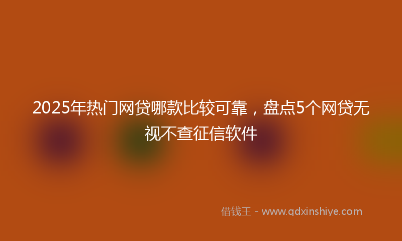 2025年热门网贷哪款比较可靠，盘点5个网贷无视不查征信软件