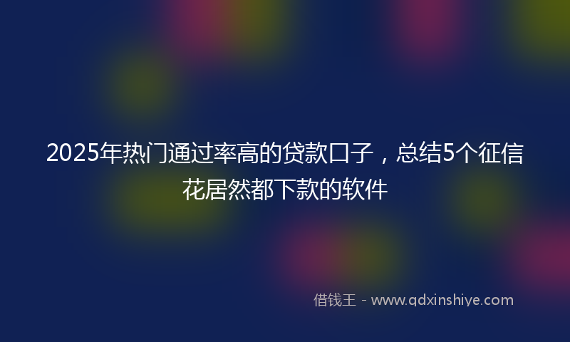 2025年热门通过率高的贷款口子，总结5个征信花居然都下款的软件