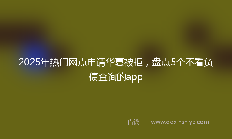 2025年热门网点申请华夏被拒，盘点5个不看负债查询的app