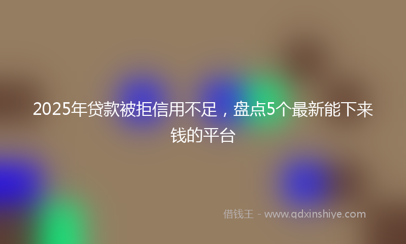 2025年贷款被拒信用不足，盘点5个最新能下来钱的平台