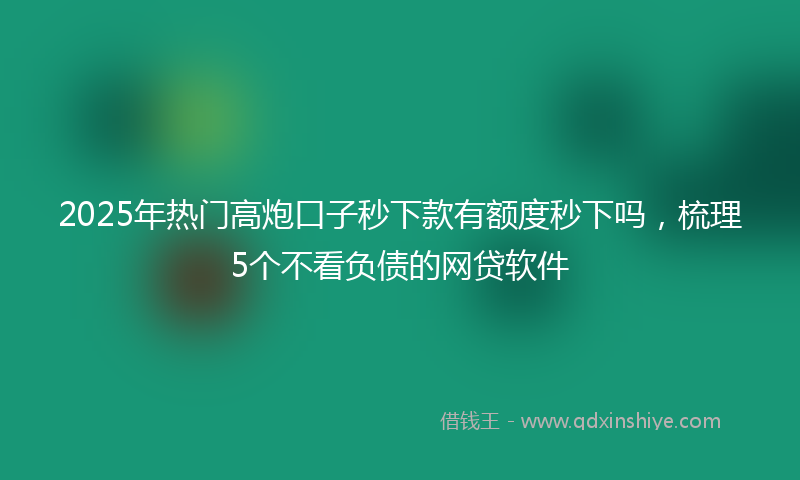 2025年热门高炮口子秒下款有额度秒下吗，梳理5个不看负债的网贷软件