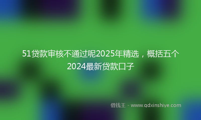 51贷款审核不通过呢2025年精选，概括五个2024最新贷款口子