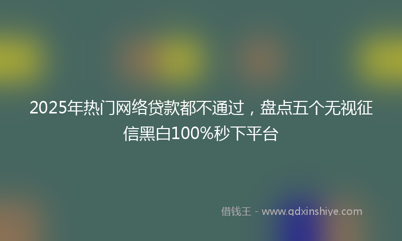2025年热门网络贷款都不通过，盘点五个无视征信黑白100%秒下平台