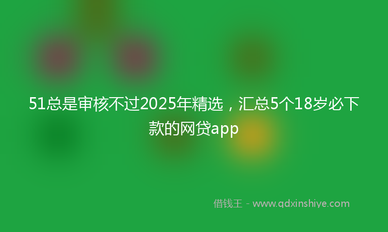 51总是审核不过2025年精选，汇总5个18岁必下款的网贷app