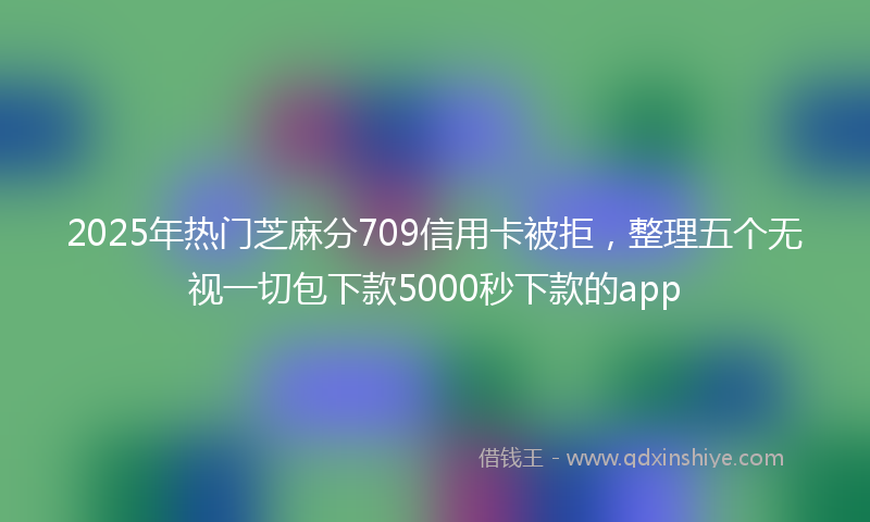 2025年热门芝麻分709信用卡被拒，整理五个无视一切包下款5000秒下款的app