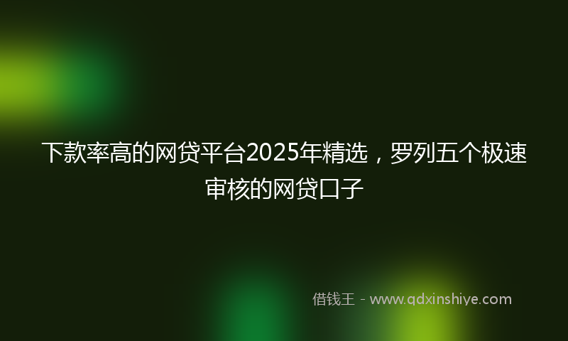 下款率高的网贷平台2025年精选，罗列五个极速审核的网贷口子