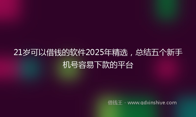 21岁可以借钱的软件2025年精选，总结五个新手机号容易下款的平台