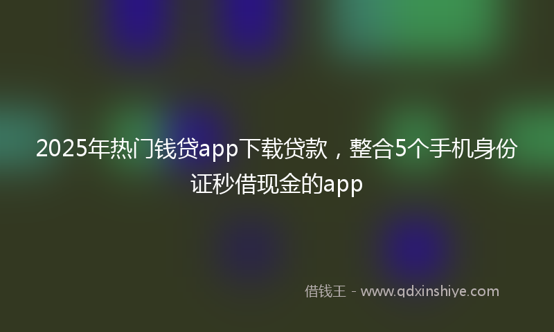 2025年热门钱贷app下载贷款，整合5个手机身份证秒借现金的app