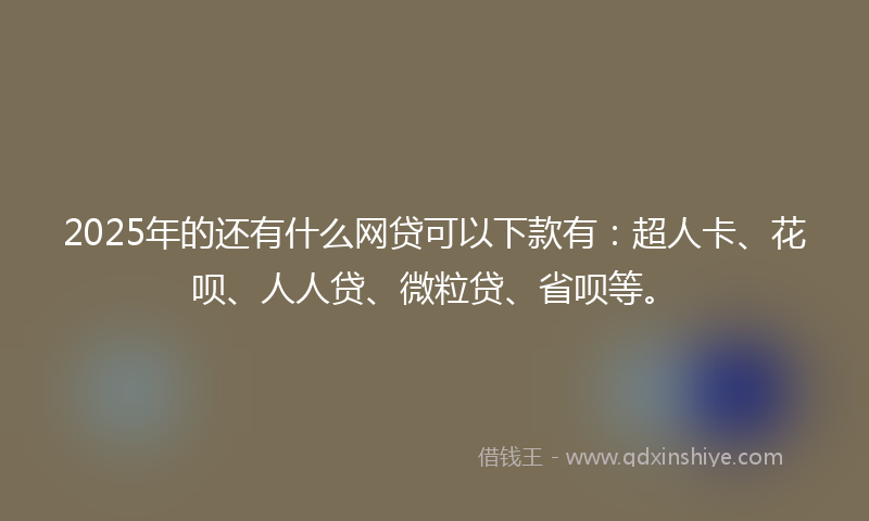 2025年的还有什么网贷可以下款有：超人卡、花呗、人人贷、微粒贷、省呗等。
