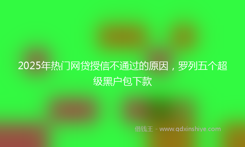 2025年热门网贷授信不通过的原因，罗列五个超级黑户包下款