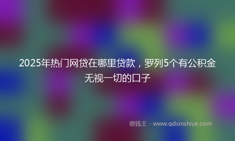 2025年热门网贷在哪里贷款，罗列5个有公积金无视一切的口子