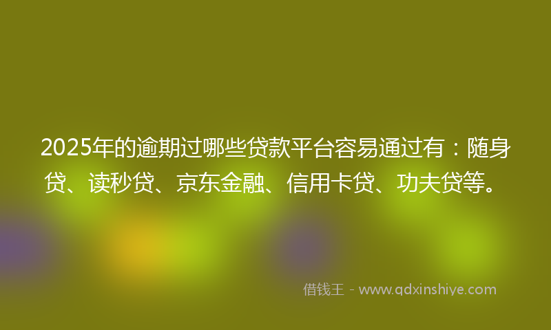 2025年的逾期过哪些贷款平台容易通过有：随身贷、读秒贷、京东金融、信用卡贷、功夫贷等。