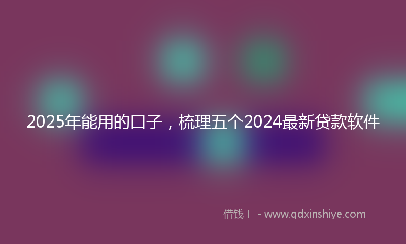 2025年能用的口子，梳理五个2024最新贷款软件