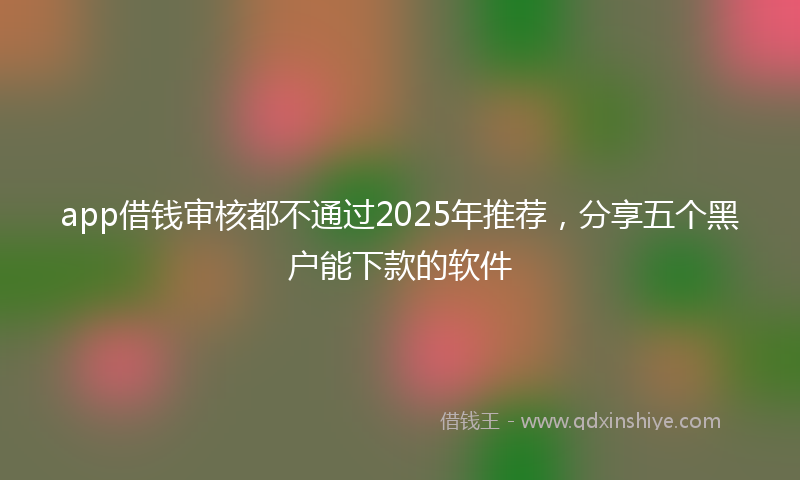 app借钱审核都不通过2025年推荐，分享五个黑户能下款的软件