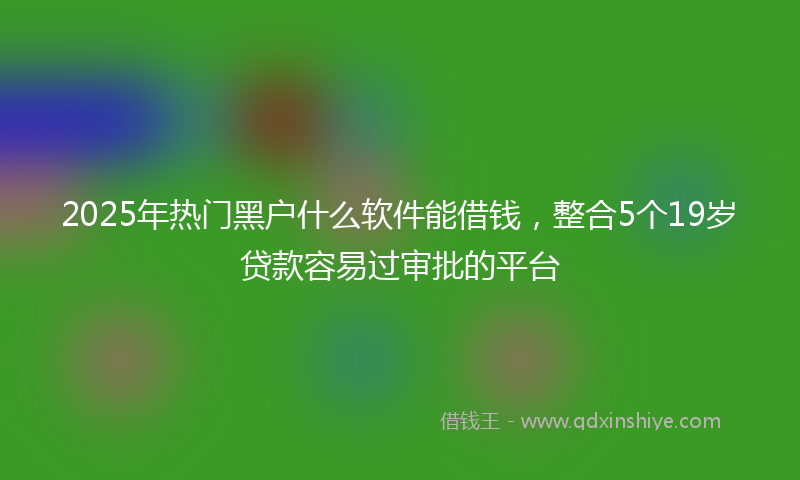 2025年热门黑户什么软件能借钱,整合5个19岁贷款容易过审批的平台