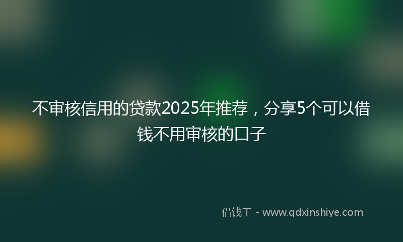 不审核信用的贷款2025年推荐，分享5个可以借钱不用审核的口子