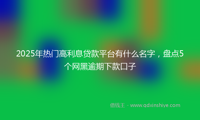 2025年热门高利息贷款平台有什么名字，盘点5个网黑逾期下款口子