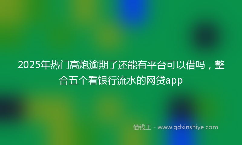 2025年热门高炮逾期了还能有平台可以借吗，整合五个看银行流水的网贷app