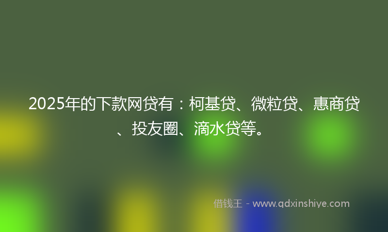 2025年的下款网贷有：柯基贷、微粒贷、惠商贷、投友圈、滴水贷等。