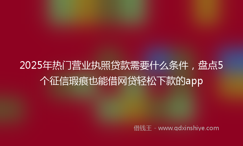 2025年热门营业执照贷款需要什么条件，盘点5个征信瑕疵也能借网贷轻松下款的app