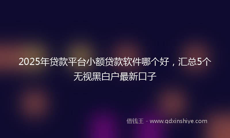 2025年贷款平台小额贷款软件哪个好，汇总5个无视黑白户最新口子