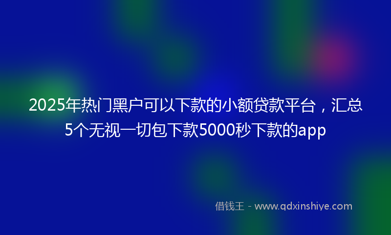 2025年热门黑户可以下款的小额贷款平台，汇总5个无视一切包下款5000秒下款的app