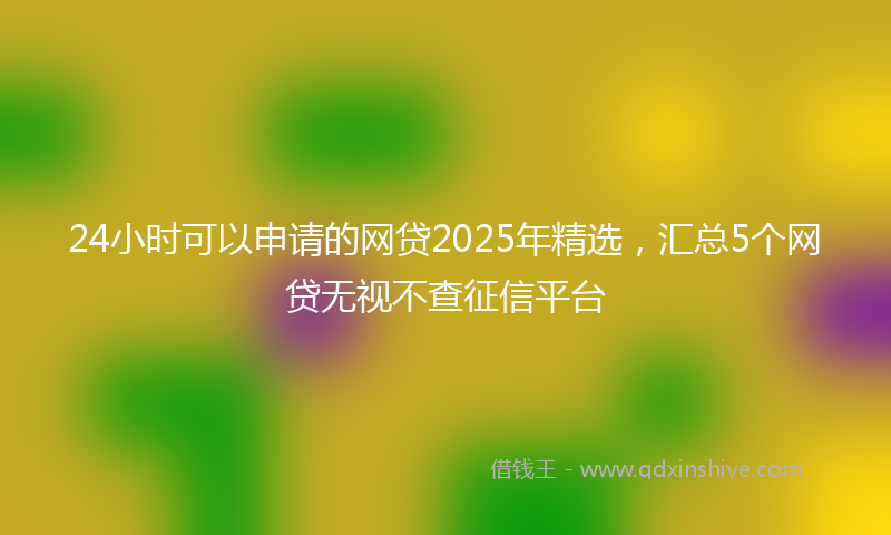 24小时可以申请的网贷2025年精选，汇总5个网贷无视不查征信平台