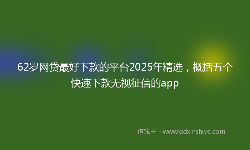 62岁网贷最好下款的平台2025年精选,概括五个快速下款无视征信的app