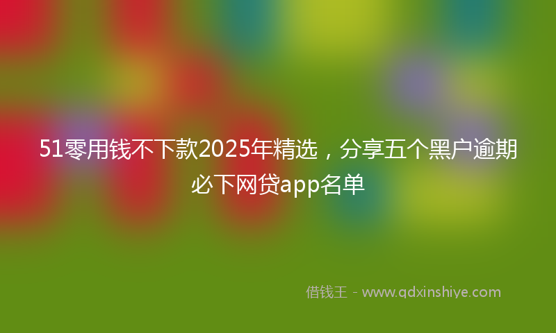 51零用钱不下款2025年精选，分享五个黑户逾期必下网贷app名单