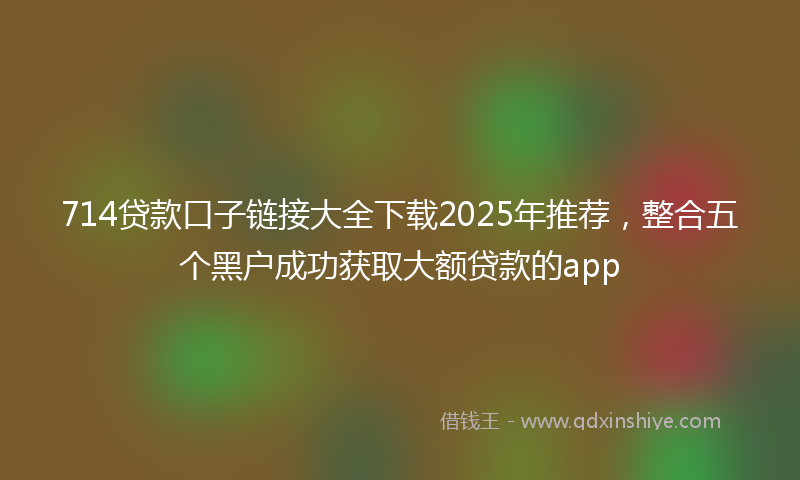 714贷款口子链接大全下载2025年推荐，整合五个黑户成功获取大额贷款的app