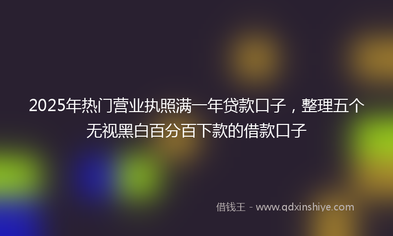 2025年热门营业执照满一年贷款口子，整理五个无视黑白百分百下款的借款口子