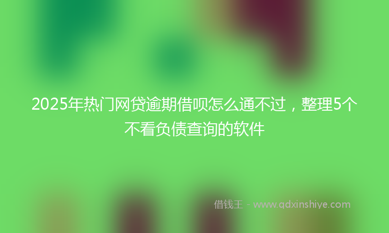 2025年热门网贷逾期借呗怎么通不过，整理5个不看负债查询的软件