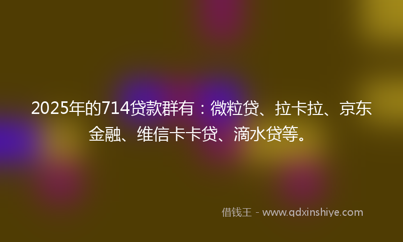 2025年的714贷款群有：微粒贷、拉卡拉、京东金融、维信卡卡贷、滴水贷等。