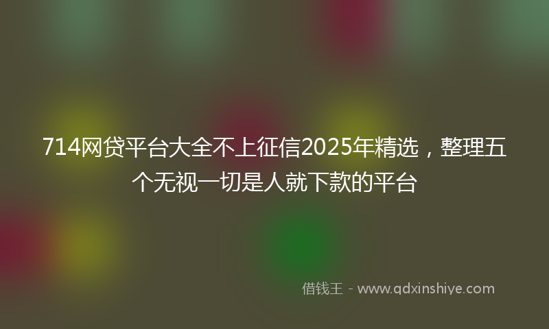 714网贷平台大全不上征信2025年精选，整理五个无视一切是人就下款的平台